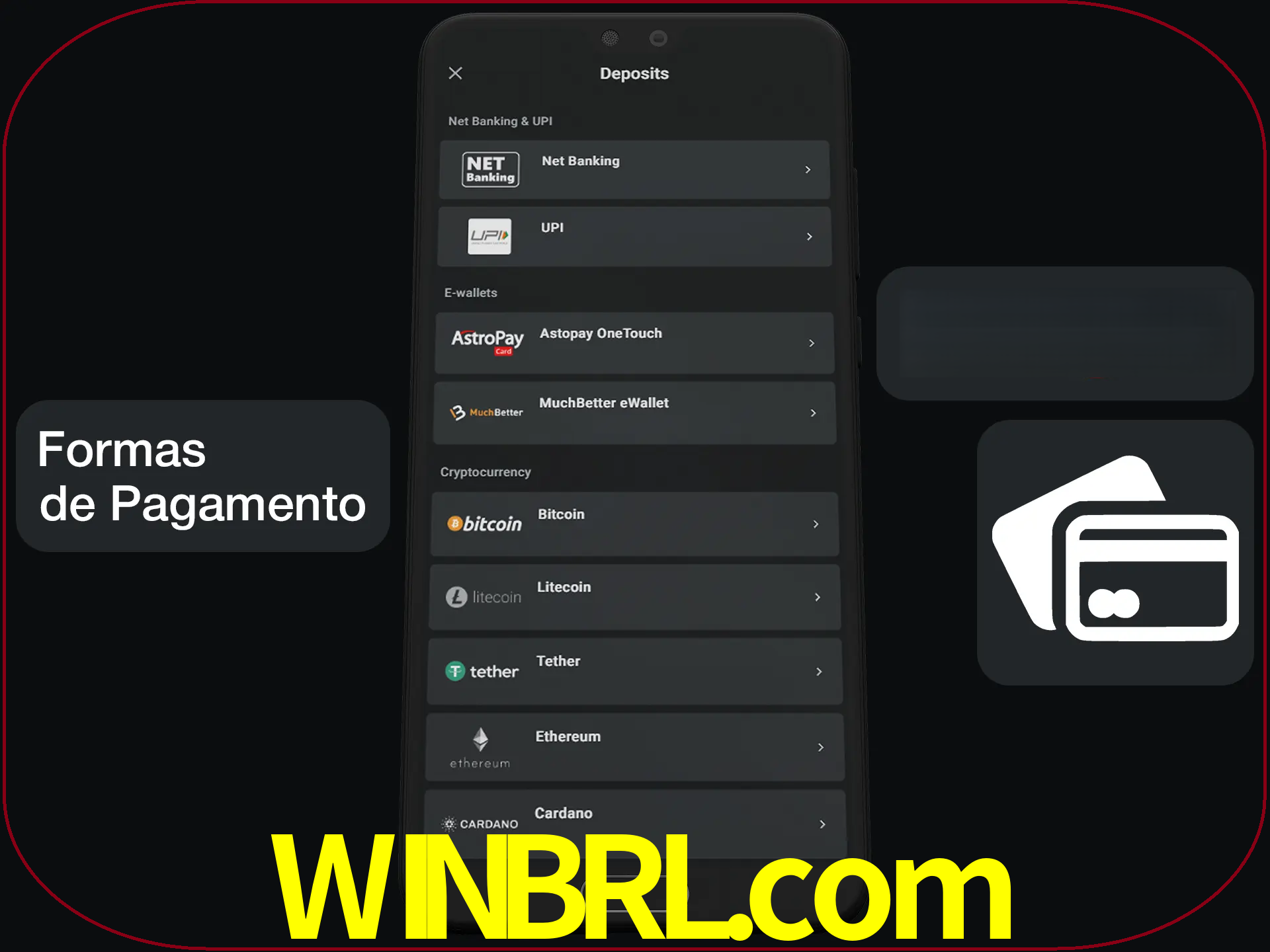 Escolha a forma de pagamento de sua preferência.